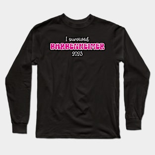 I survived Barbenheimer - Funny Meme Long Sleeve T-Shirt